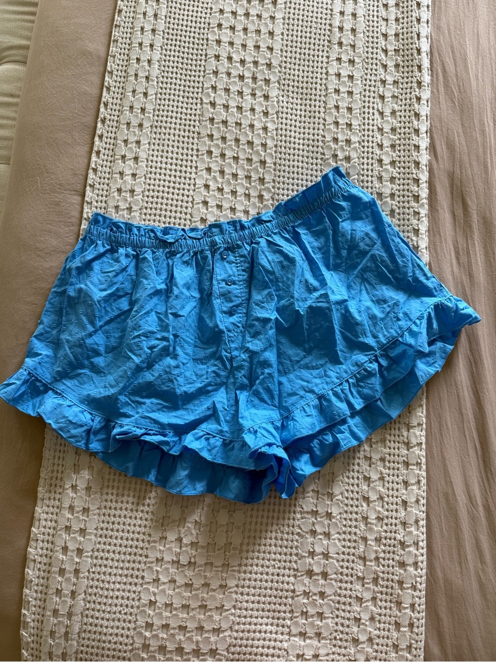 NEW Colsie Blue Ruffle Hem Sleep Shorts Size M
